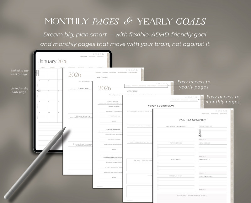 2026 ADHD Digital Planner — Focus & Clarity