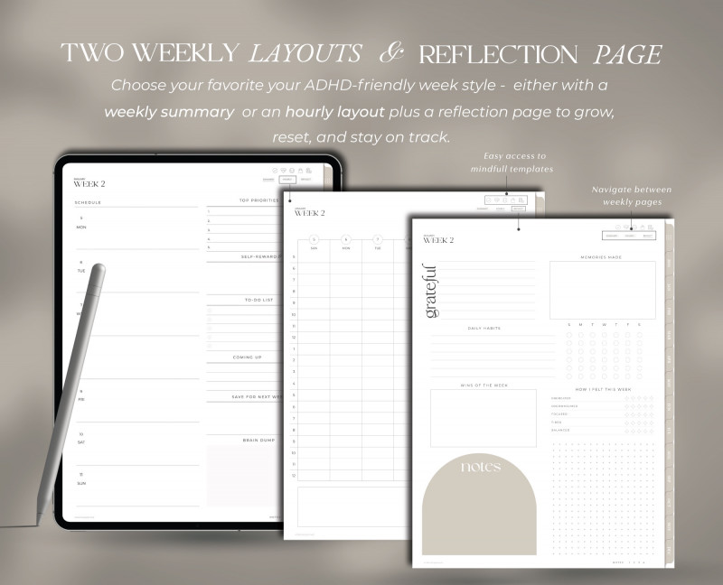 2026 ADHD Digital Planner — Focus & Clarity
