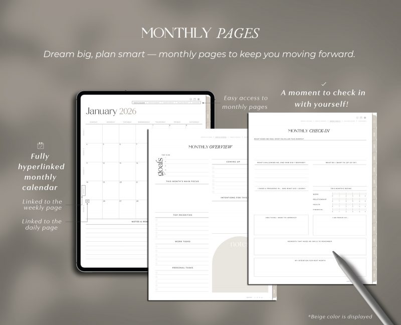2026 Minimalist Digital Planner — Simple & Dated
