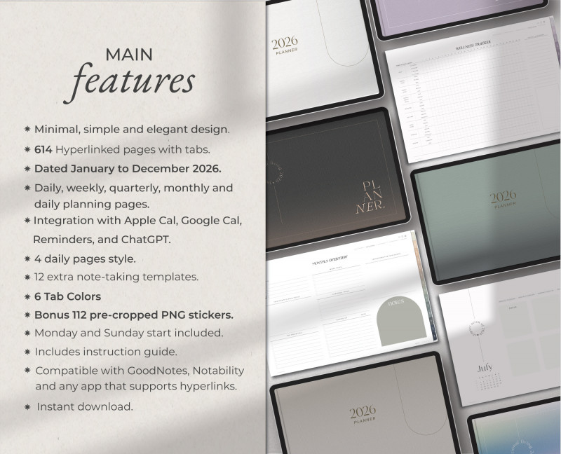 2026 Landscape Digital Planner GoodNotes — Milamalu