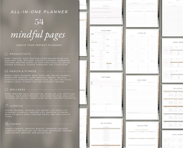 2026 Digital Planner-13 2026 All in One Digital Planner Black and Beige