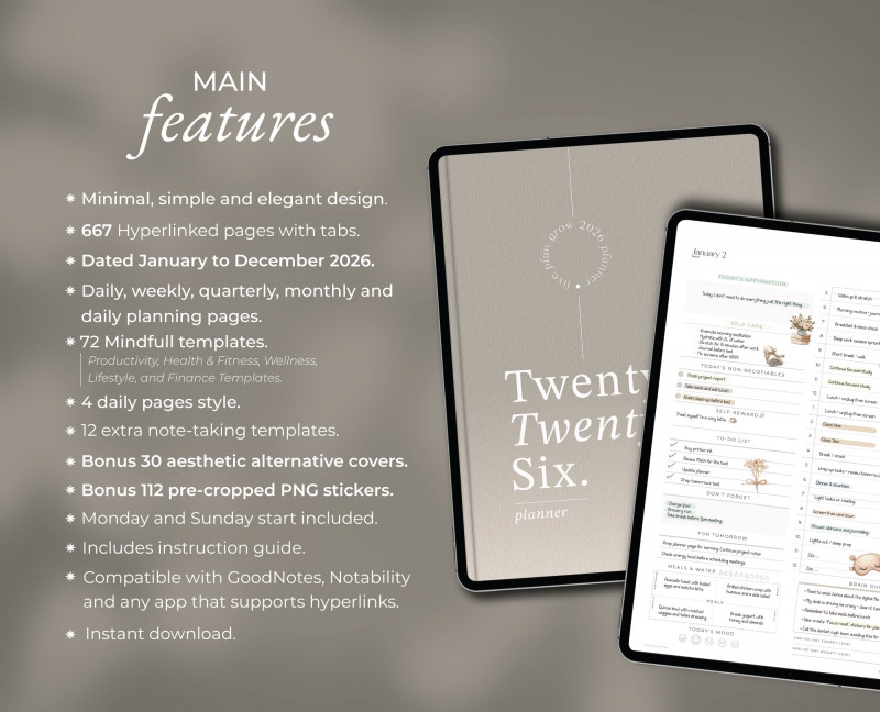 2026 ADHD Digital Planner Focus and Clarity — Milamalu
