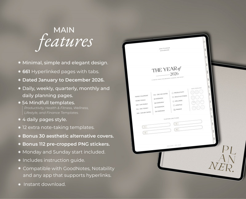 2026 Ultimate All-in-One Digital Planner GoodNotes — Milamalu