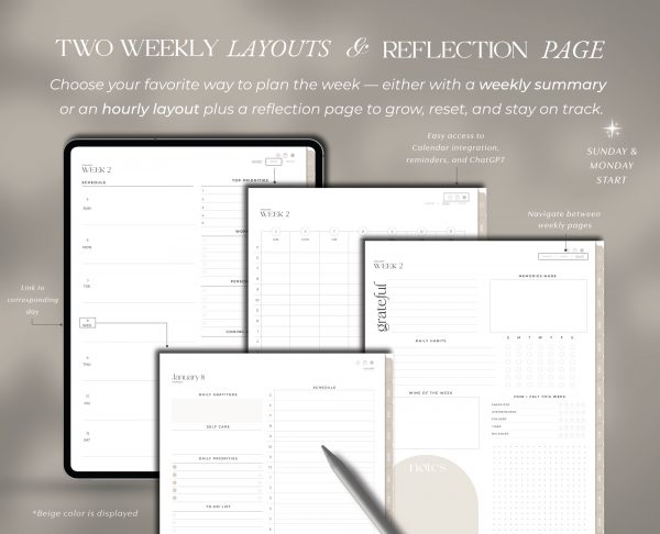 2026 Simple Minimalist Digital Planner