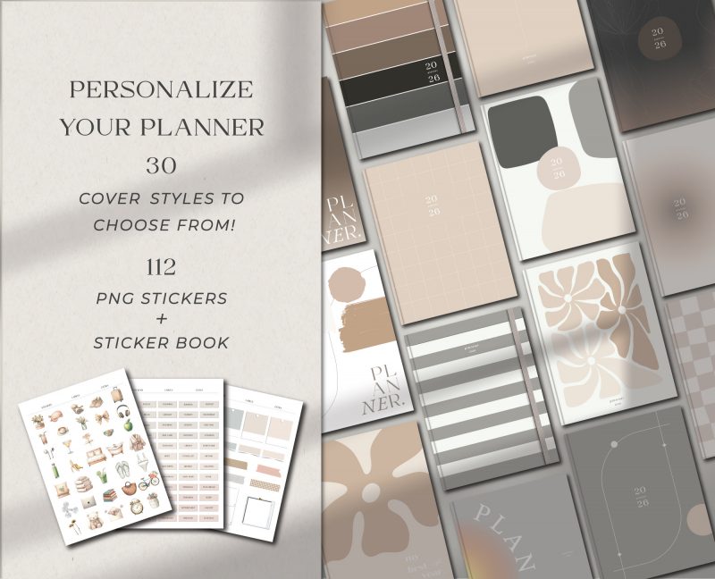 2026 Digital Planner All in One-4 2026 All-in-One Digital Planner — Black & Beige