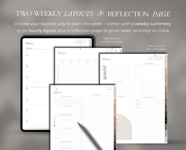 2026 Digital Planner All in One-5 2026 All in One Digital Planner Black and Beige