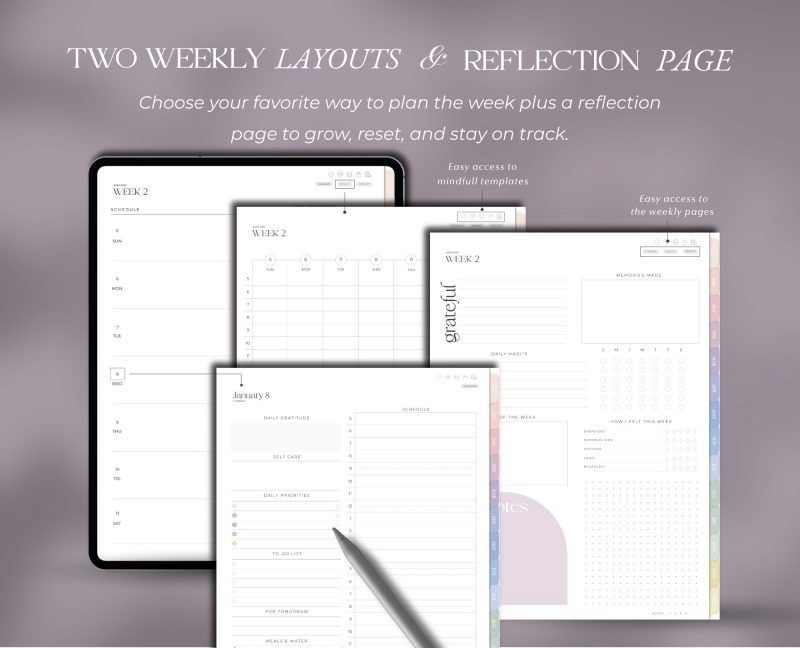 2026 Digital Planner All in One-5 2026 All-in-One Digital Planner — Pastel