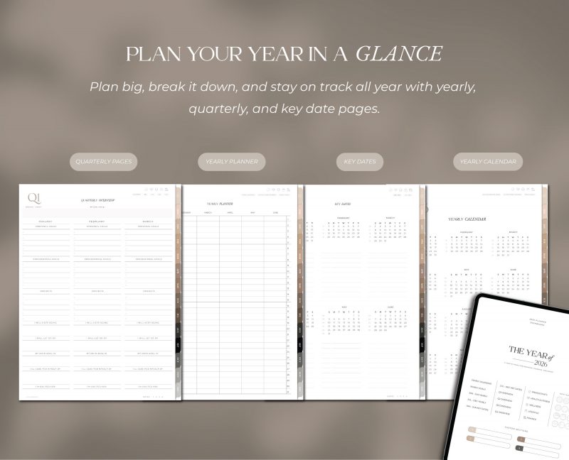 2026 Digital Planner All in One-8 2026 All-in-One Digital Planner — Black & Beige