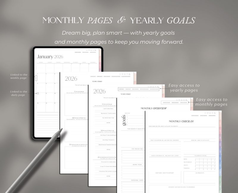 2026 Digital Planner All in One-9 2026 All-in-One Digital Planner — Pastel