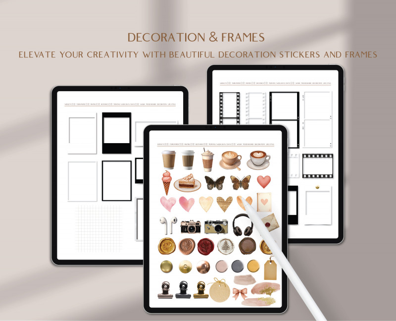 Digital Journal Stickers — 300+ Minimalist Pack