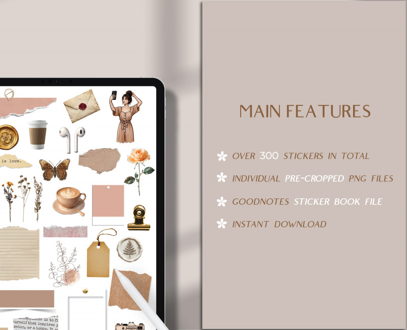 Digital Journal Stickers Minimalist GoodNotes Pack — Milamalu