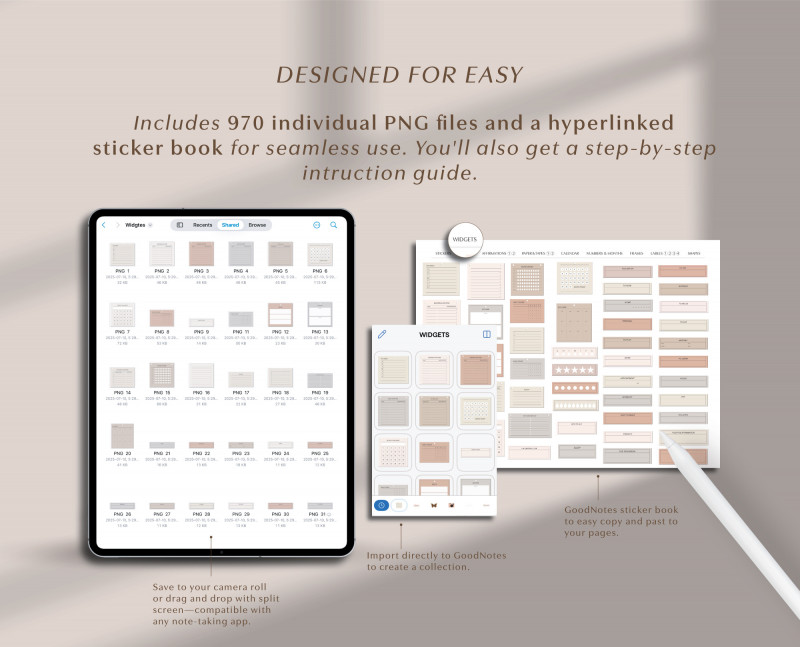 Aesthetic Digital Stickers — 970+ GoodNotes Pack