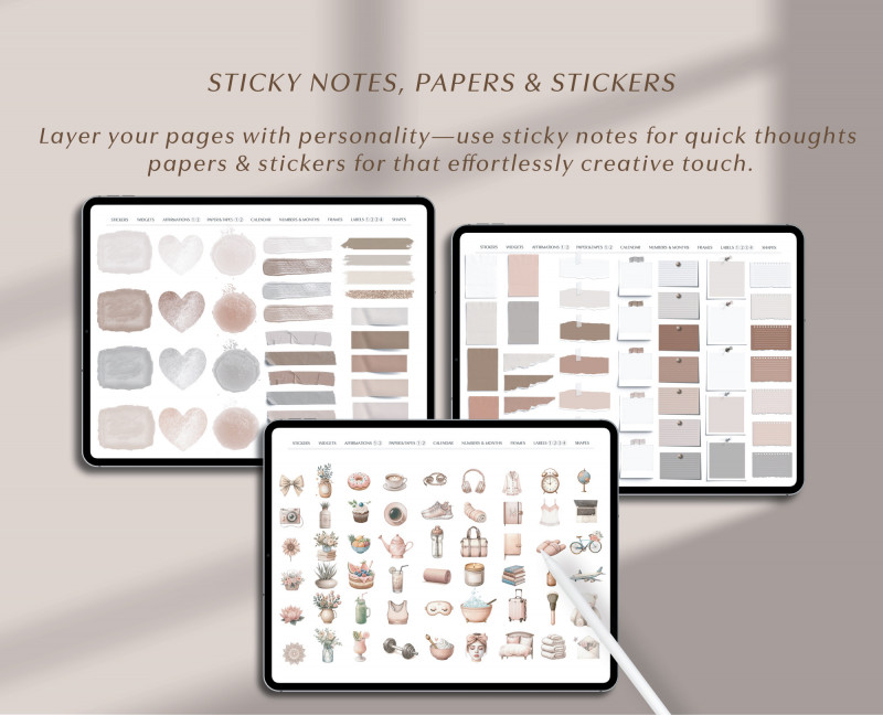 Aesthetic Digital Stickers — 970+ GoodNotes Pack