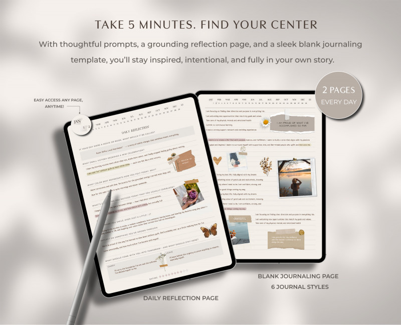 Digital Daily Journal Minimalist GoodNotes — Milamalu