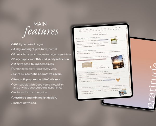 Digital Gratitude Journal for GoodNotes — Milamalu