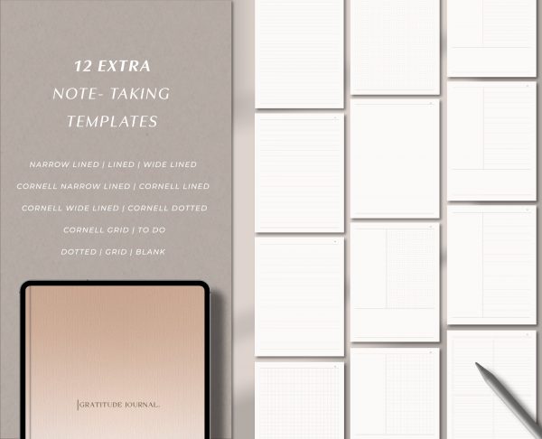 Digital Gratitude Journal with Tabs