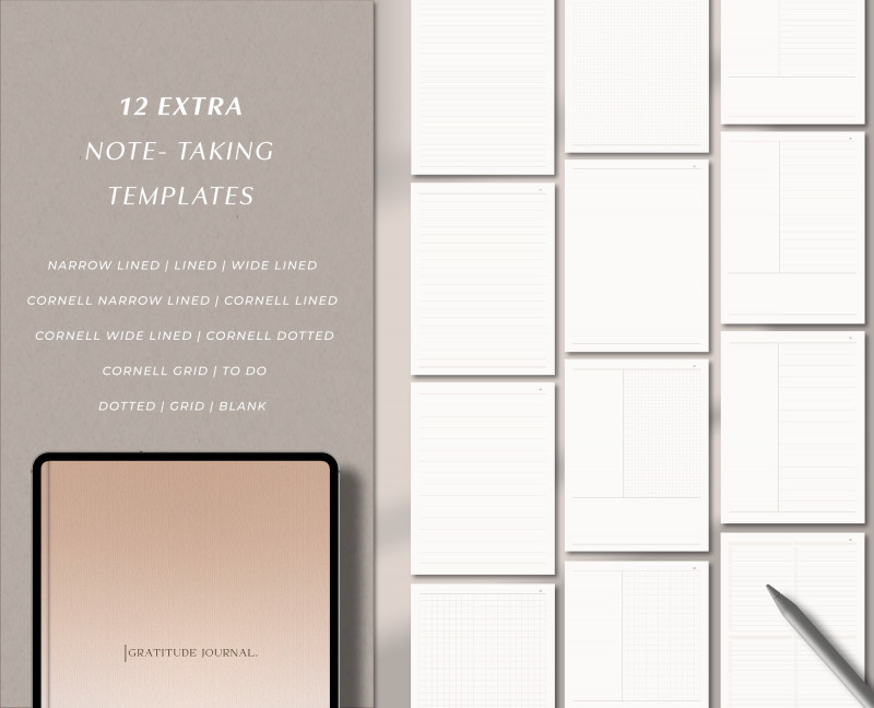 Digital Gratitude Journal with Tabs