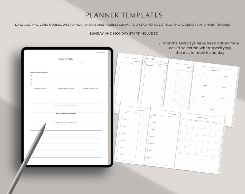 Digital Notebook - -7 Digital Notebook for GoodNotes — 8 Color Tabs