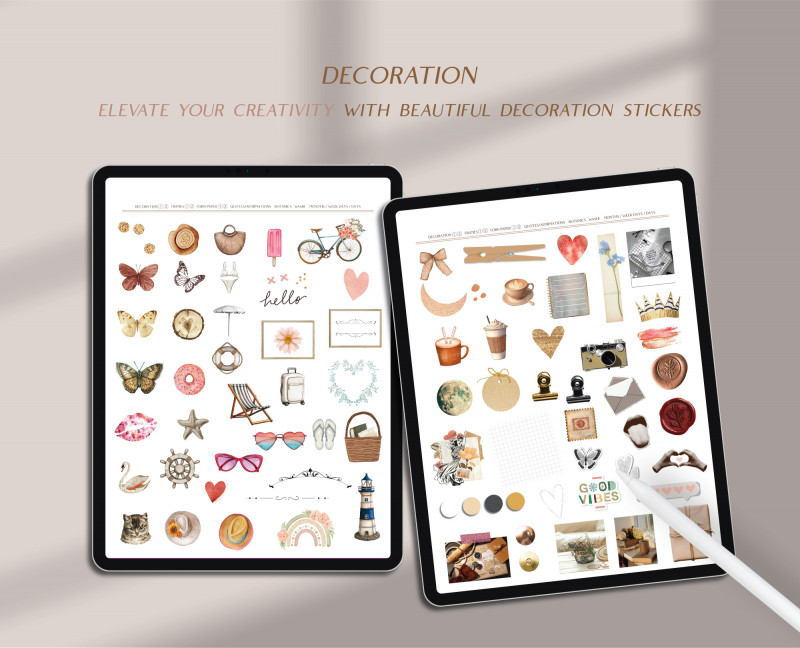 Digital Vintage Stickers — 270+ GoodNotes Pack