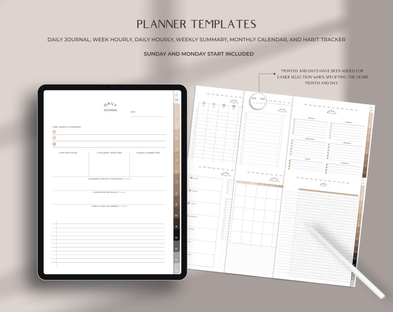 Minimalist Digital Notebook — 4 Color Set