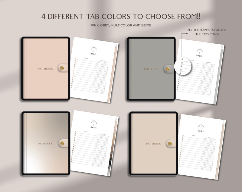 Minimalist Digital Notebook — 4 Color Set