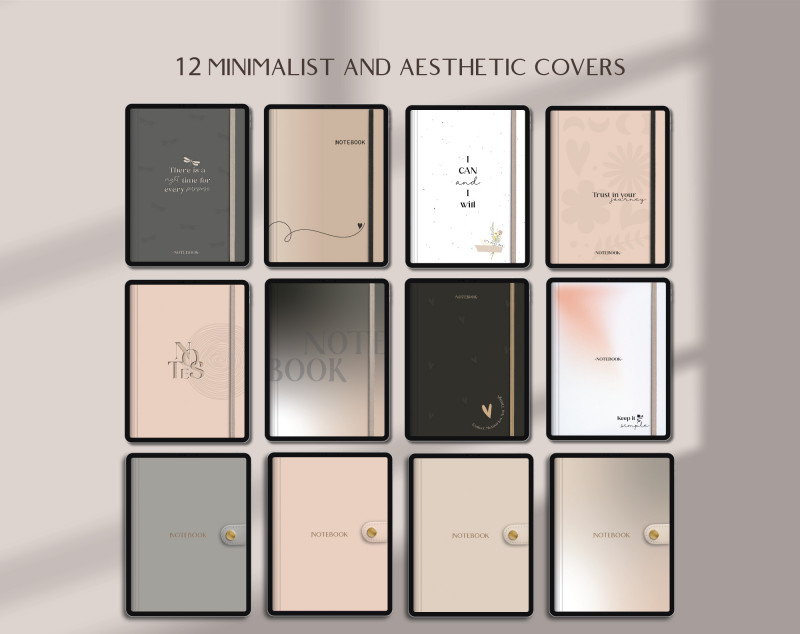 Minimalist Digital Notebook — 4 Color Set