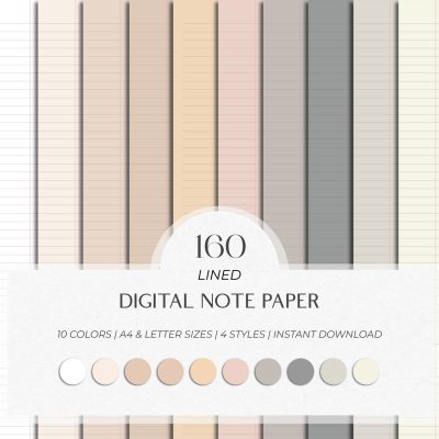 Digital Note Paper Neutral Collection — Milamalu