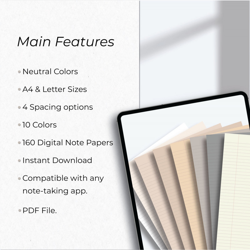 Digital Note Paper Neutral Collection — Milamalu