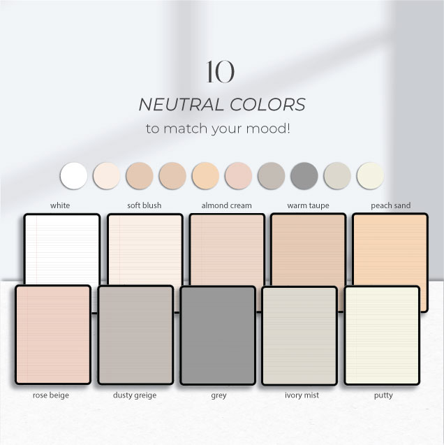 Digital Note Paper Neutral Collection — Milamalu