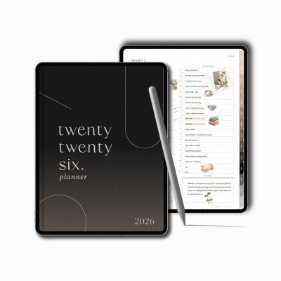 2026 All in One Digital Planner Black and Beige