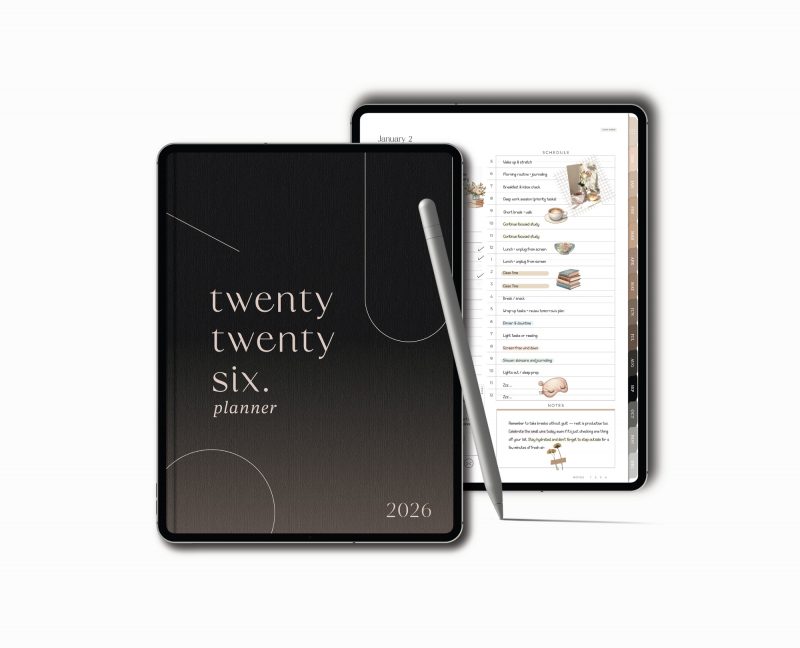 Site-Thumbnail 2026 All-in-One Digital Planner Black and Beige GoodNotes — Milamalu