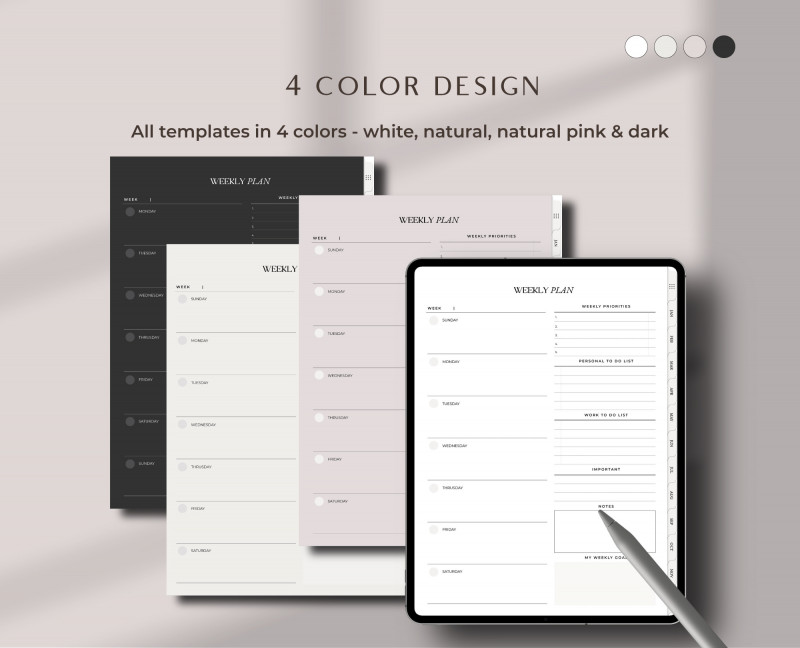 Digital Undated Planner — Minimalist GoodNotes Template