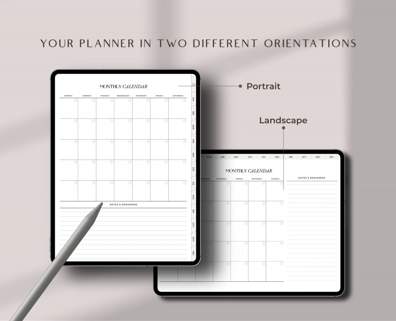 Digital Undated Planner — Minimalist GoodNotes Template