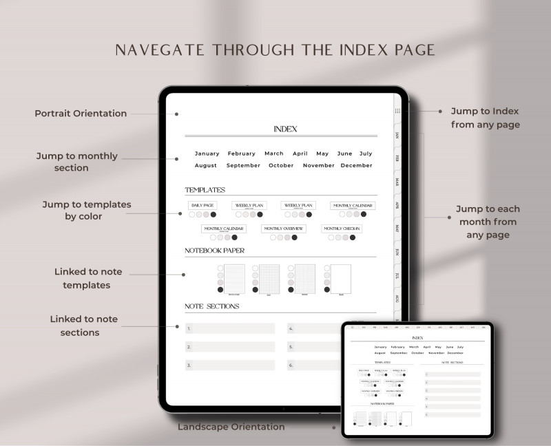 Digital Undated Planner for GoodNotes — Milamalu