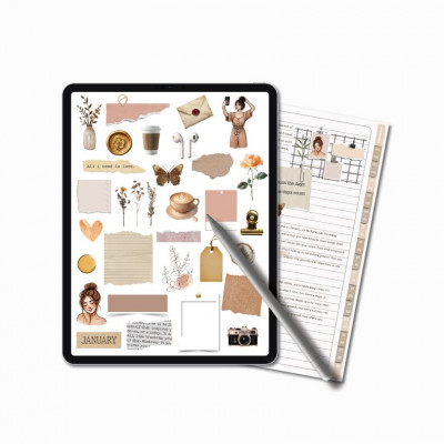 Digital Journal Stickers Minimalist GoodNotes Pack — Milamalu