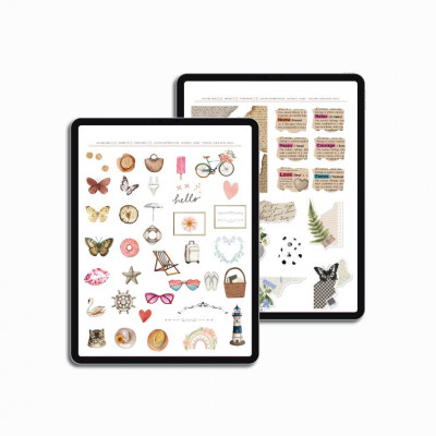 Digital Vintage Stickers GoodNotes Pack — Milamalu
